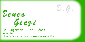 denes giczi business card