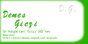 denes giczi business card